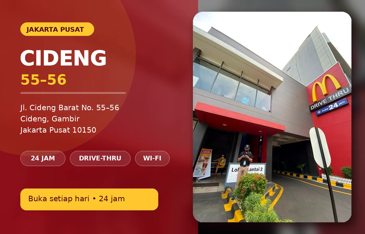 Tampak depan McDonald's Cideng Jakarta Pusat